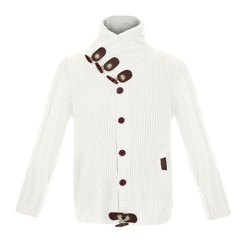 Herren Cardigan Strickpullover Hochkragen Modern - BerlinGlamour