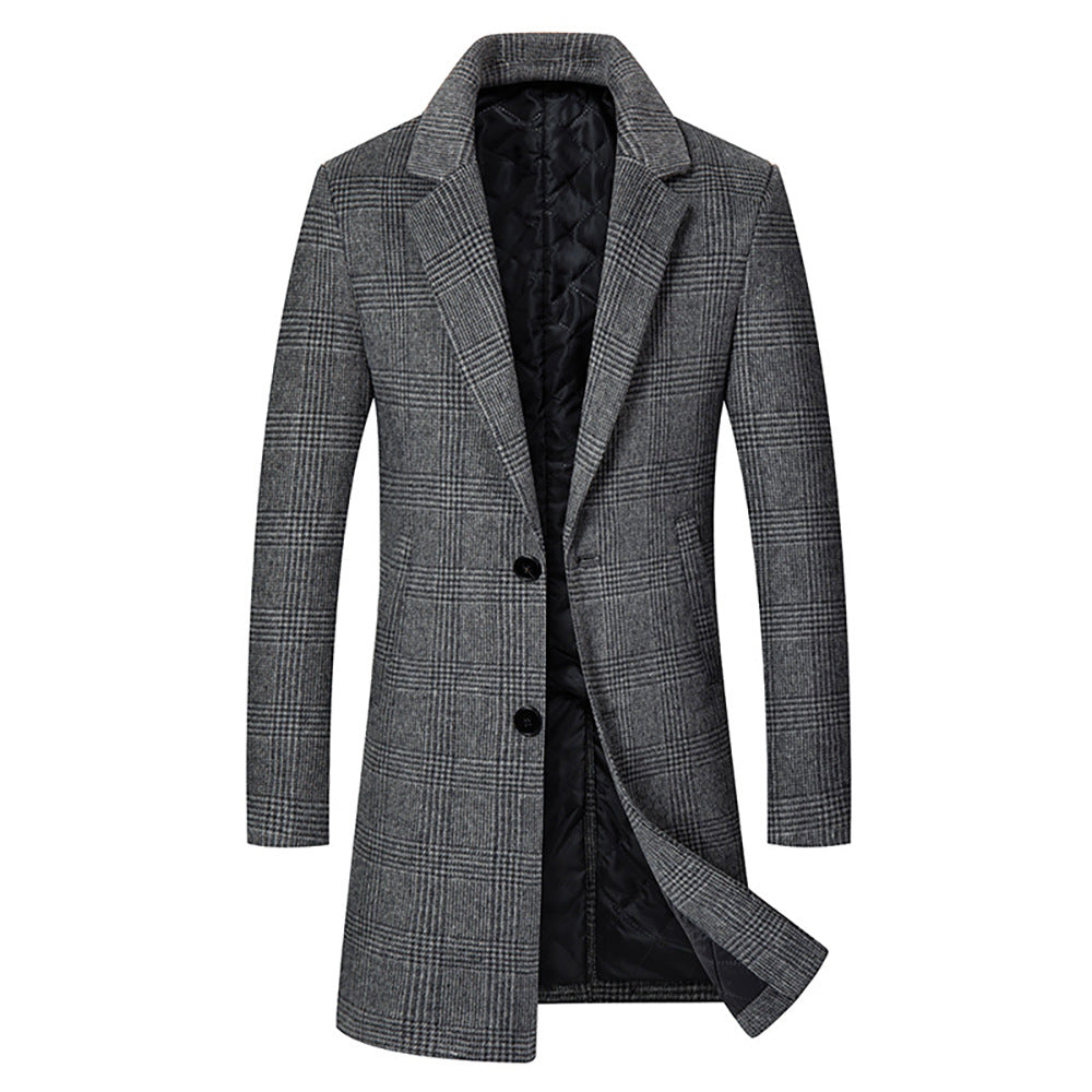 Herren Langmantel Karomuster Elegant mit abnehmbarem Innenteil - BerlinGlamour