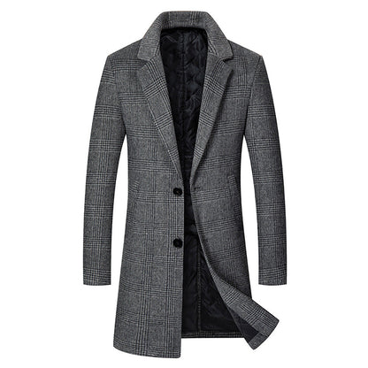 Herren Langmantel Karomuster Elegant mit abnehmbarem Innenteil - BerlinGlamour