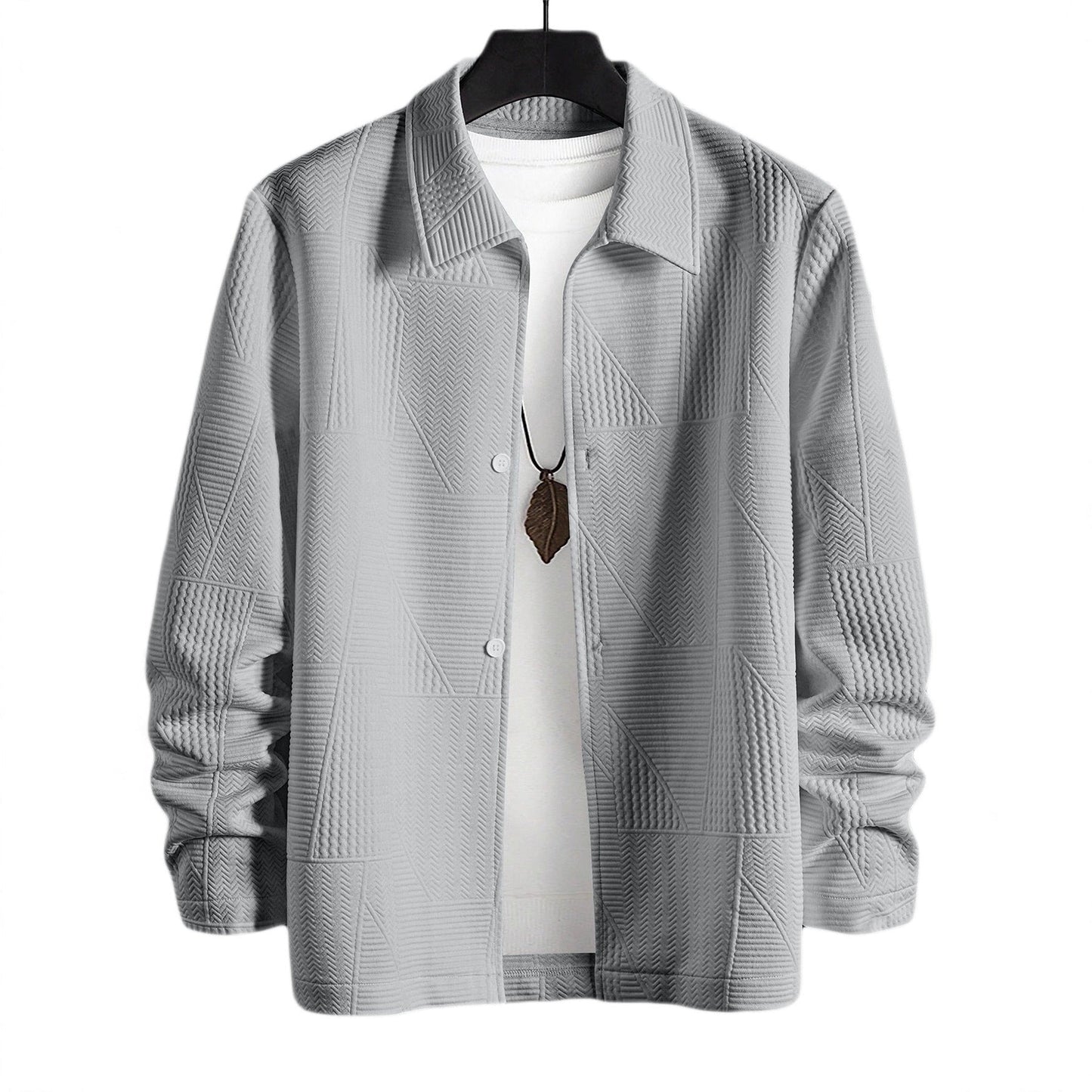 Herren Hemdjacke Modern Strukturiert Knöpfe Elegant