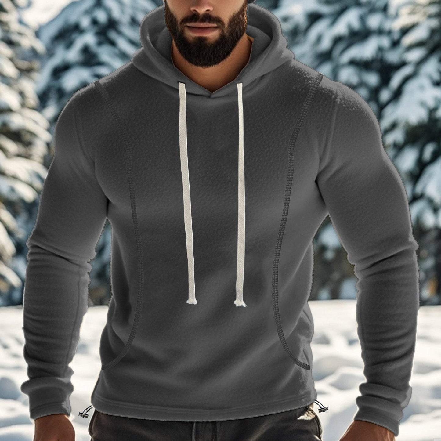 Bequemer Herren Kapuzenpullover aus Weichem Fleece