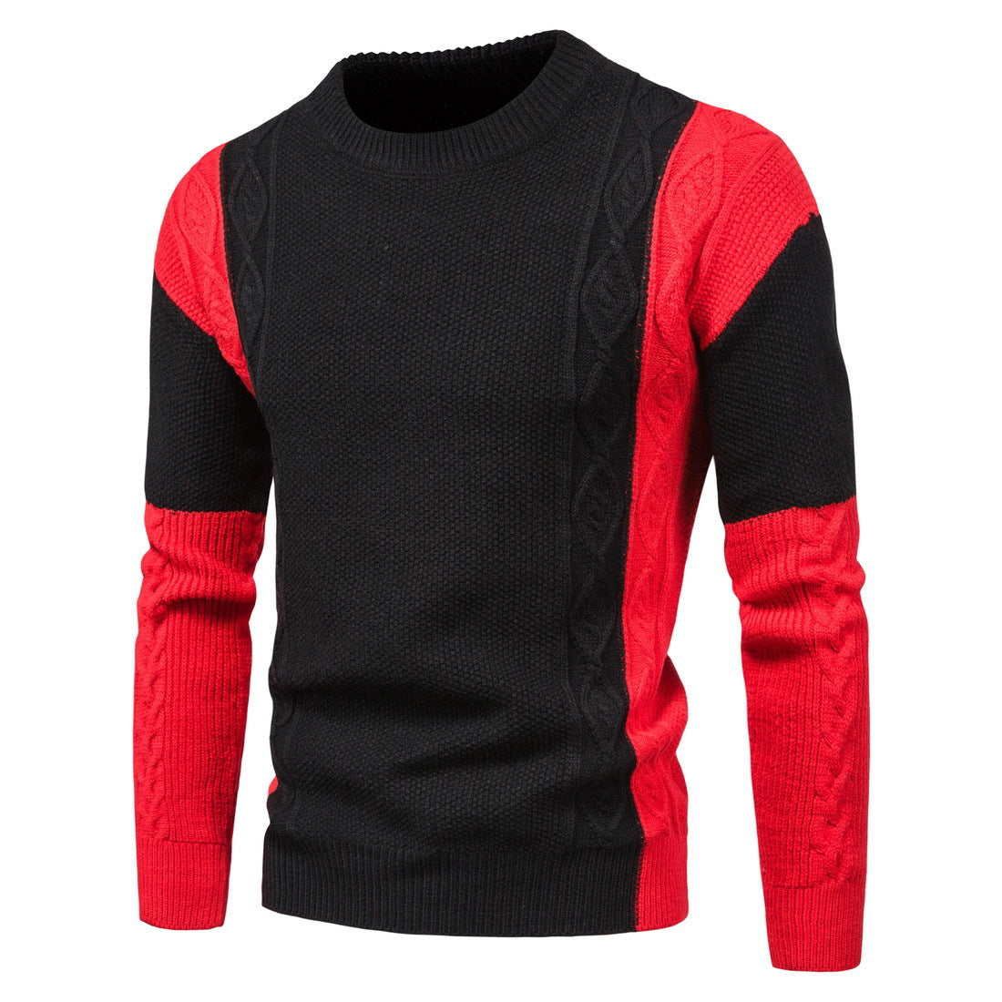 Herren Strickpullover Modern Zopfmuster Farbenfroh