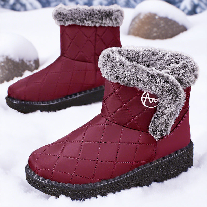Damen Winterstiefel Thermo mit weichem Fellkragen Warm - BerlinGlamour