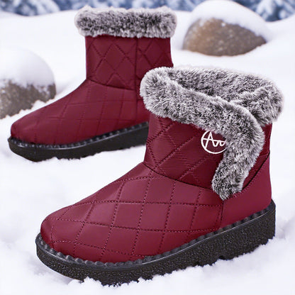 Damen Winterstiefel Thermo mit weichem Fellkragen Warm - BerlinGlamour