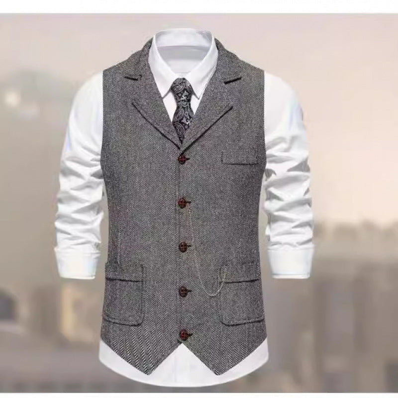 Herren elegante Strickweste mit modernen Details und praktischen Taschen BerlinGlamour