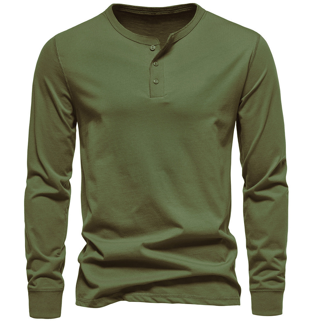 Herren Langarmshirt Mit Knöpfen Bequem Modern
