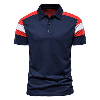 Herren Poloshirt Farbblock Modern Atmungsaktiv