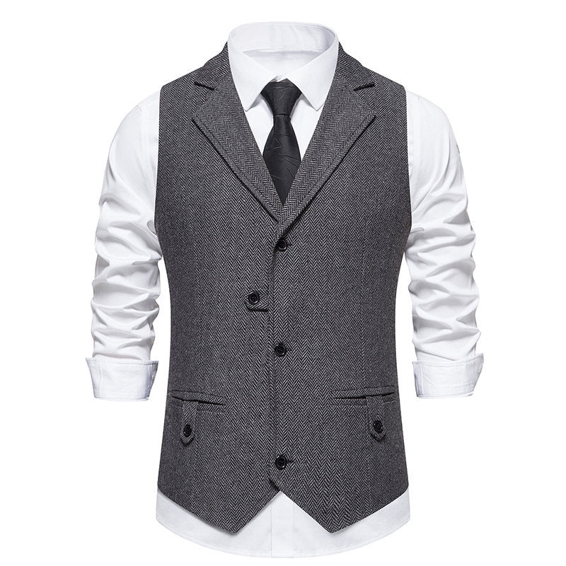 Herren Weste Elegant Hahnentritt Muster Modern