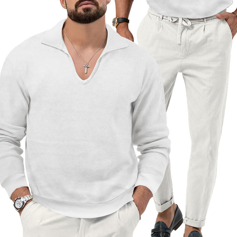 Herren Pullover V-Ausschnitt mit eleganten Hosen