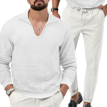 Herren Pullover V-Ausschnitt mit eleganten Hosen