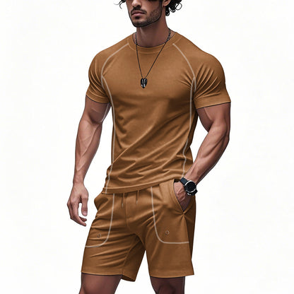 Herren Sport Set Kurzarm T-Shirt und Shorts atmungsaktiv