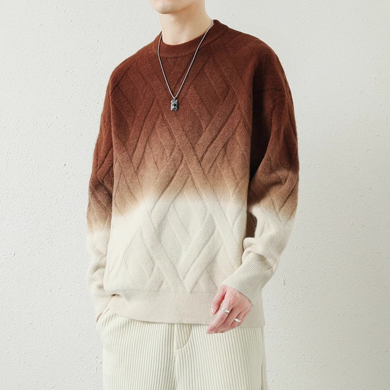 Herren Strickpullover Gemustert Farbverlauf Modern