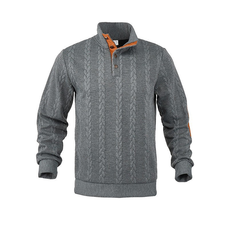 Herren Strickpullover Hochkragen Modern Zopfmuster