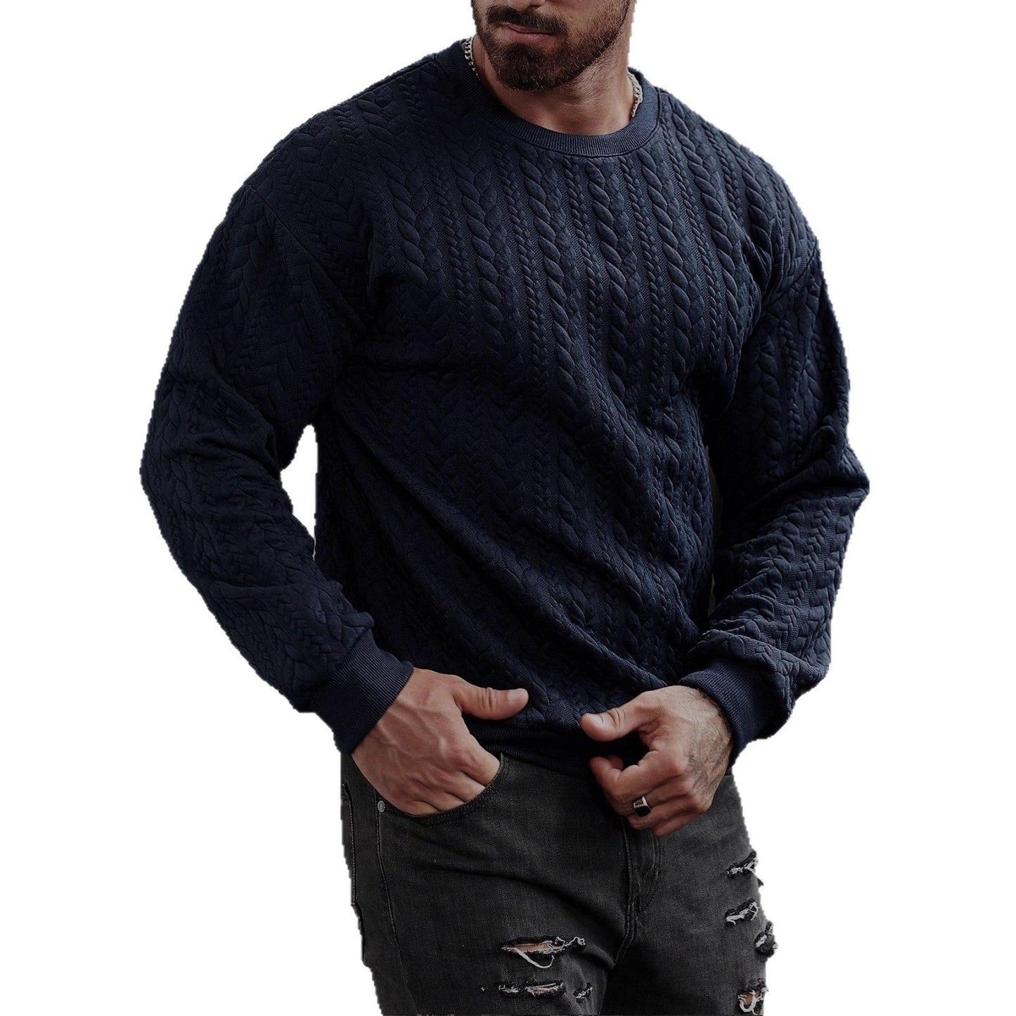 Herren Strickpullover Muster Pullover Grobstrick Modern