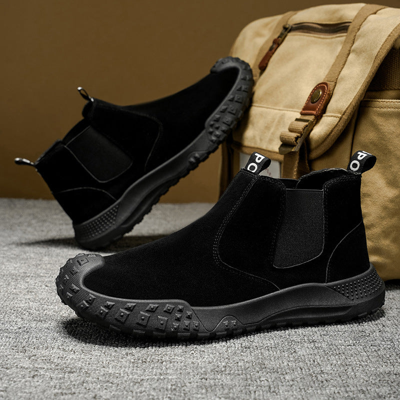 Damen Chelsea Boots rutschfest Flexibel Schwarze Stiefel