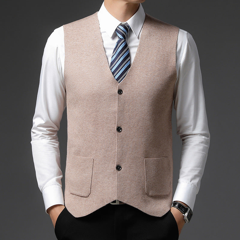 Herren Weste Elegant Schwarze Anzugs-Weste