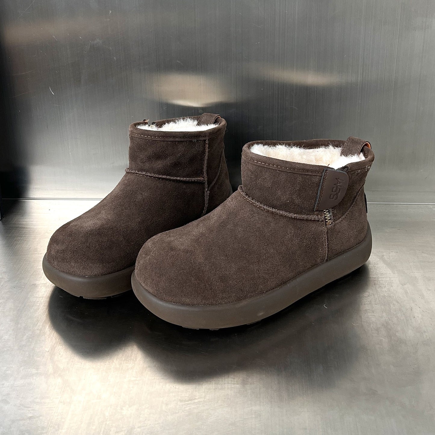 Weiche Winterstiefel Damen Warm Wildleder Kuschelstiefel