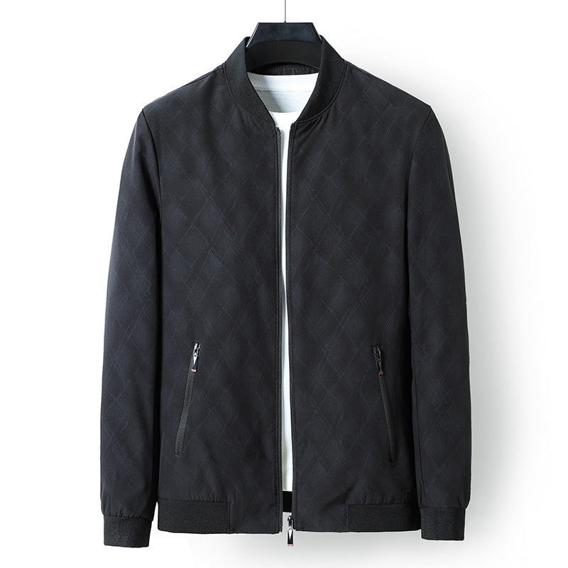 Herren Bomberjacke Modern mit Strukturdesign Schwarz
