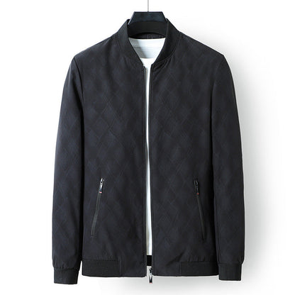 Herren Bomberjacke Modern mit Strukturdesign Schwarz