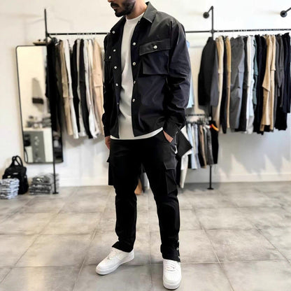 Herren Freizeit Set Cargo Hose Jacke Funktionell