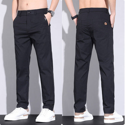 Herren Chino-Hose Elastisch Mit Seiten-Taschen Modern