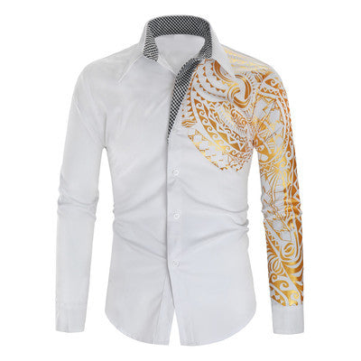 Herren Langarmhemd Modisch Floral Elegant