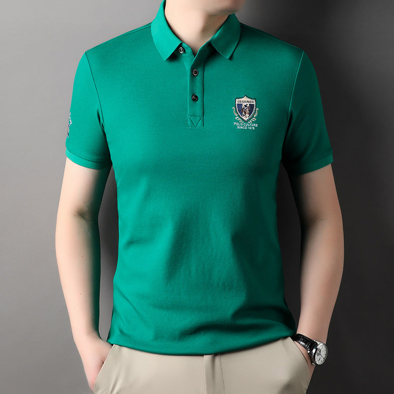 Herren Polohemd Elegantes Piqué Hemd mit Stickerei