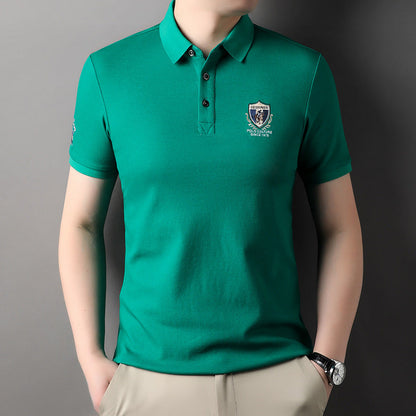 Herren Polohemd Elegantes Piqué Hemd mit Stickerei