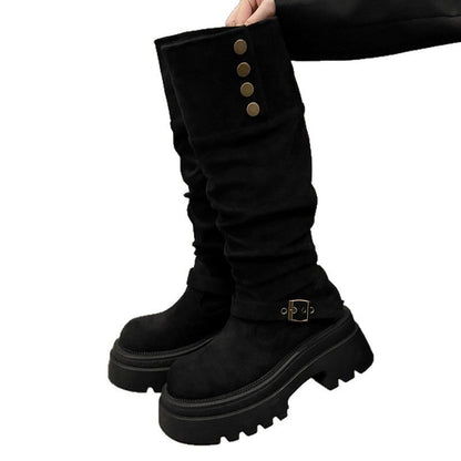 Damen Stiefel Rutschfest Elegant Schnürsenkel Mode