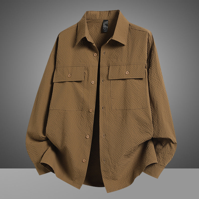 Herren Overshirt Lässig mit Taschen Modern