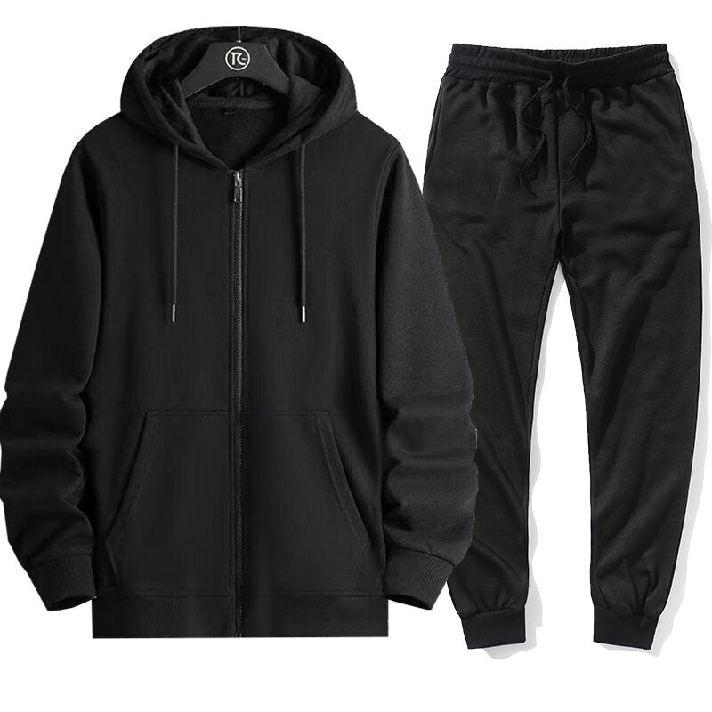 Herren Sportanzug Hoodie Joggingset Grau Modern - BerlinGlamour