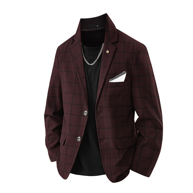 Eleganter Herren Blazer Kariert Modern Slim Fit