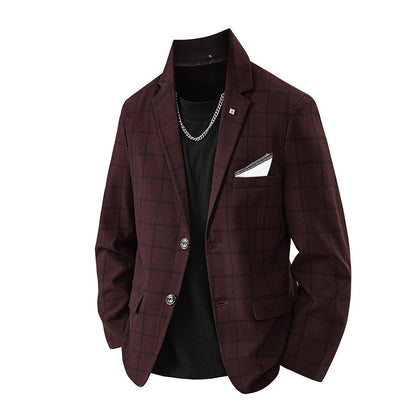 Eleganter Herren Blazer Kariert Modern Slim Fit