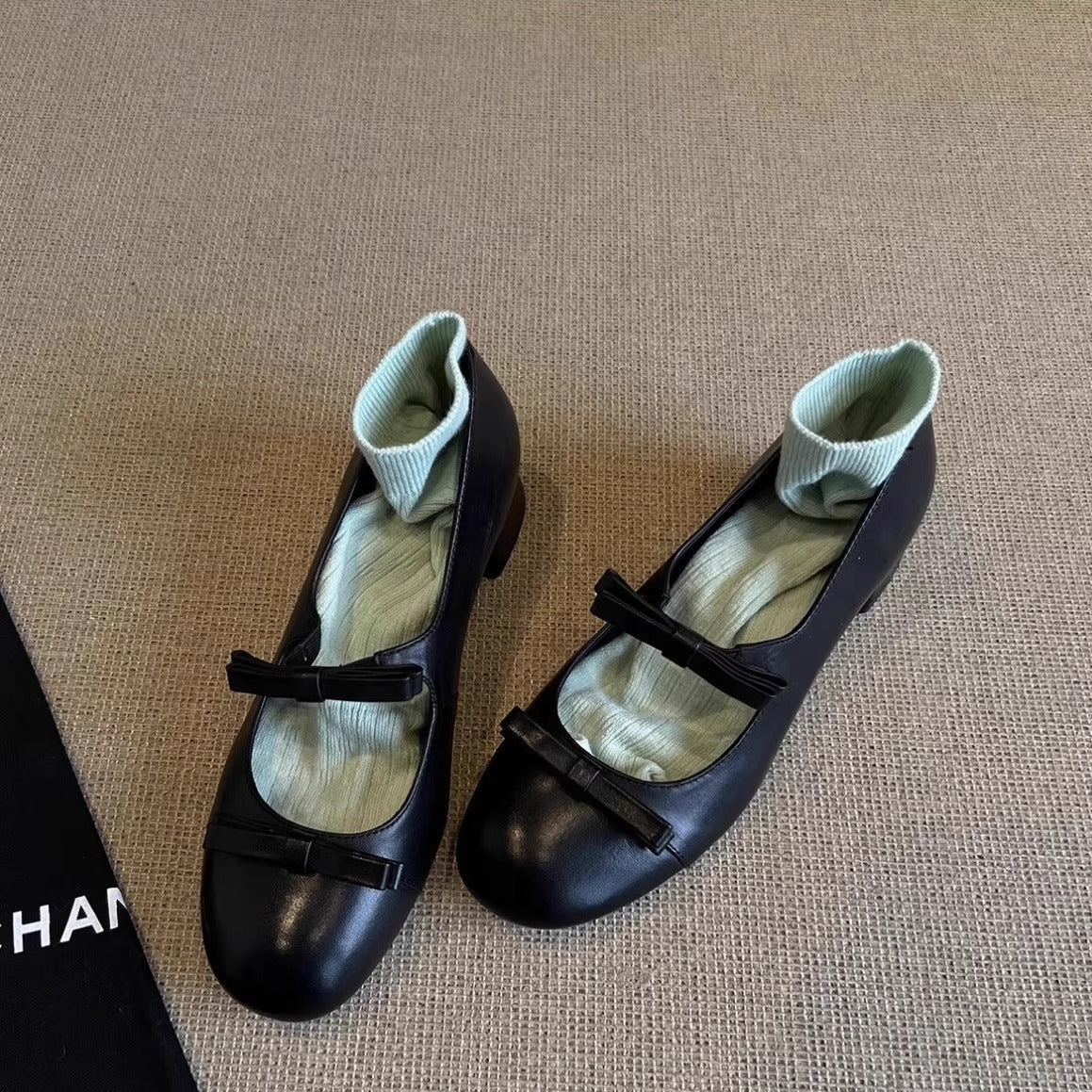 Damen Ballerinas Bequem Schleifen Detail - BerlinGlamour