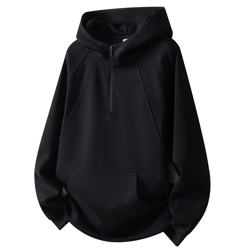 Herren Fleece Hoodie Sportlich Halbzipp Sweatjacke