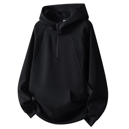 Herren Fleece Hoodie Sportlich Halbzipp Sweatjacke