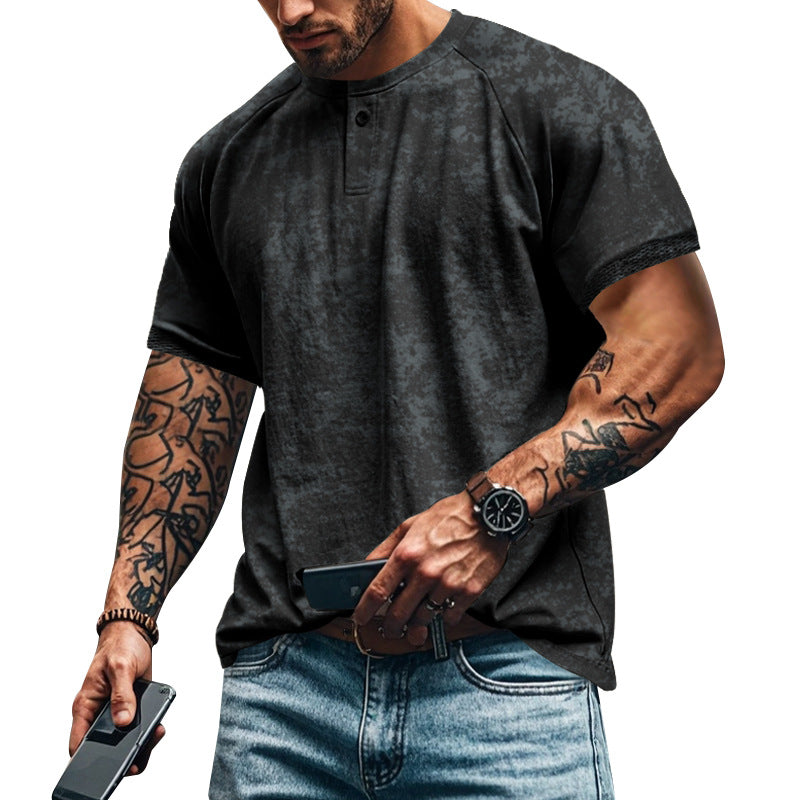 Herren Kurzarm T-Shirt lässig Casual mit Struktur
