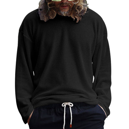Herren T-Shirt Langarm Modern Rundhals Lässig