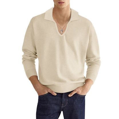 Herren Strickpullover V-Ausschnitt Modern Strukturiert