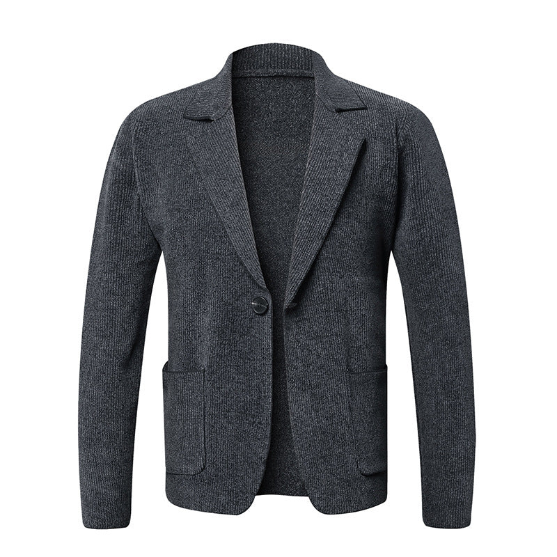 Herren Strickblazer Elegant Mit Taschen Modern