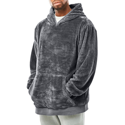Herren Fleecepullover Kapuze Weich Warm mit Taschen