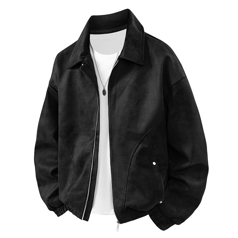 Herren Lederjacke Bequem Suede Style