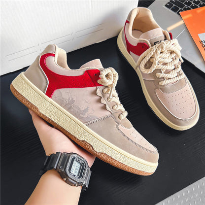 Damen Sneaker Leder Trendy Sportlich