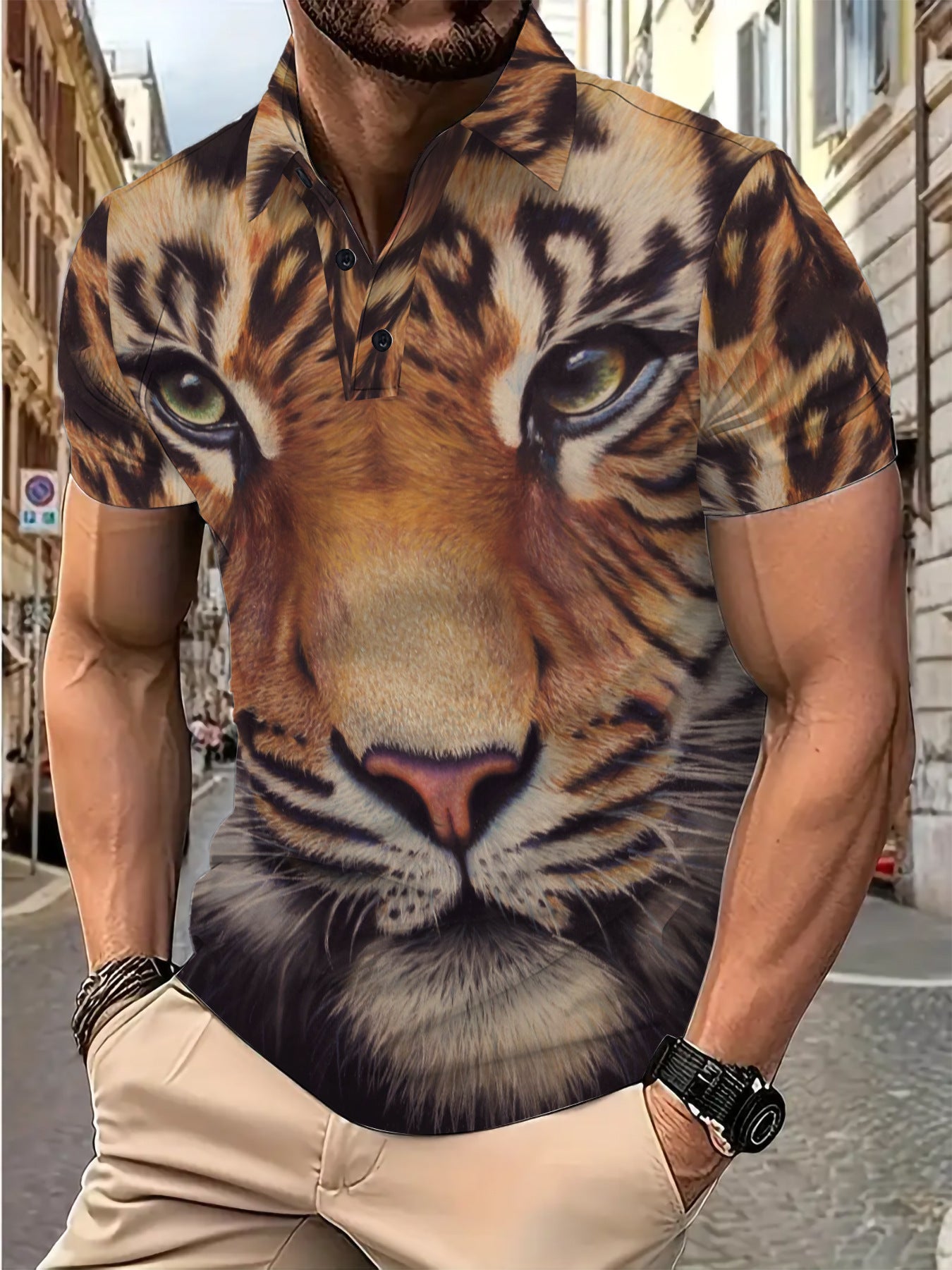 Herren Poloshirt Tiermotiv Modern Berlin Style