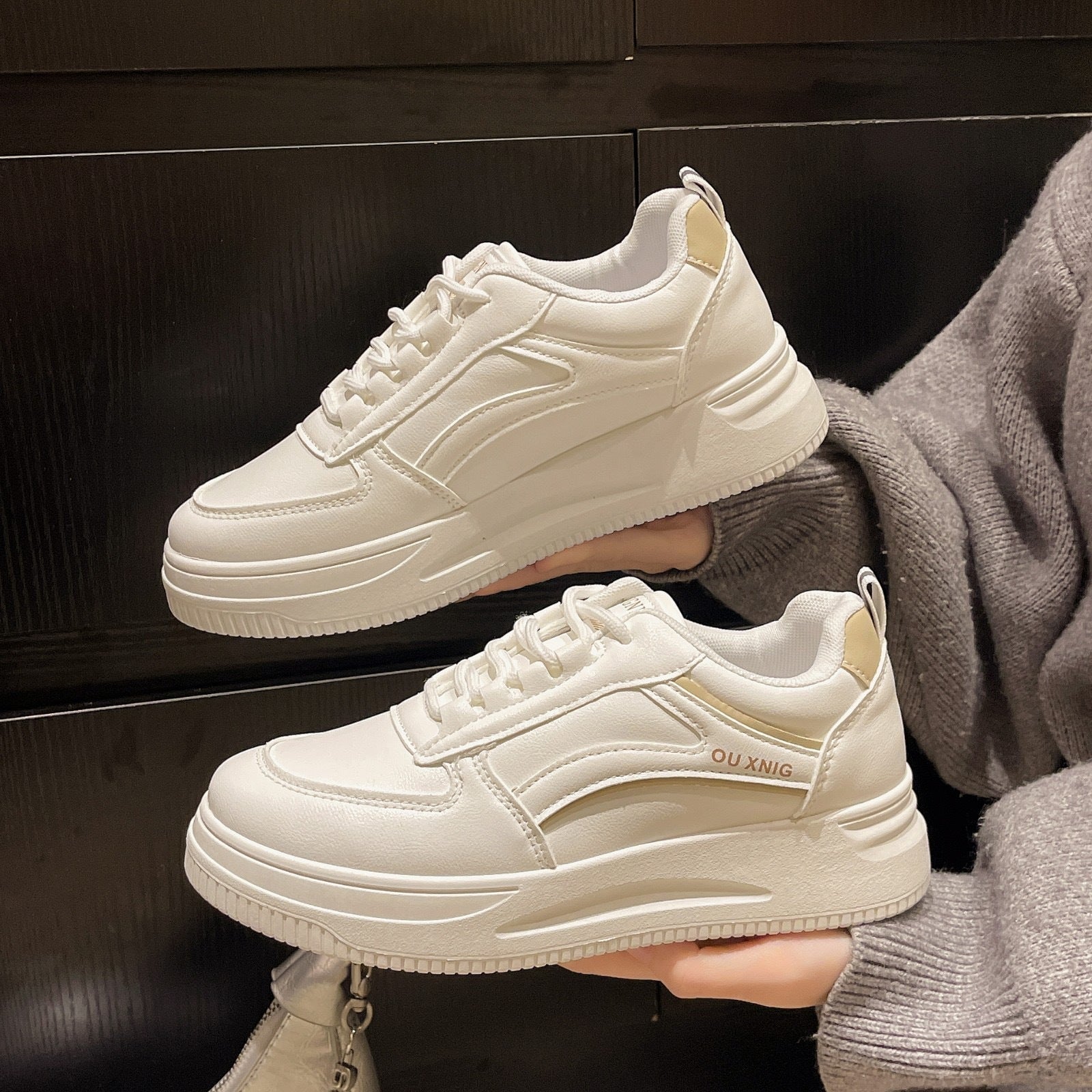 Damen Sneaker Plateau Bequem Mode - BerlinGlamour