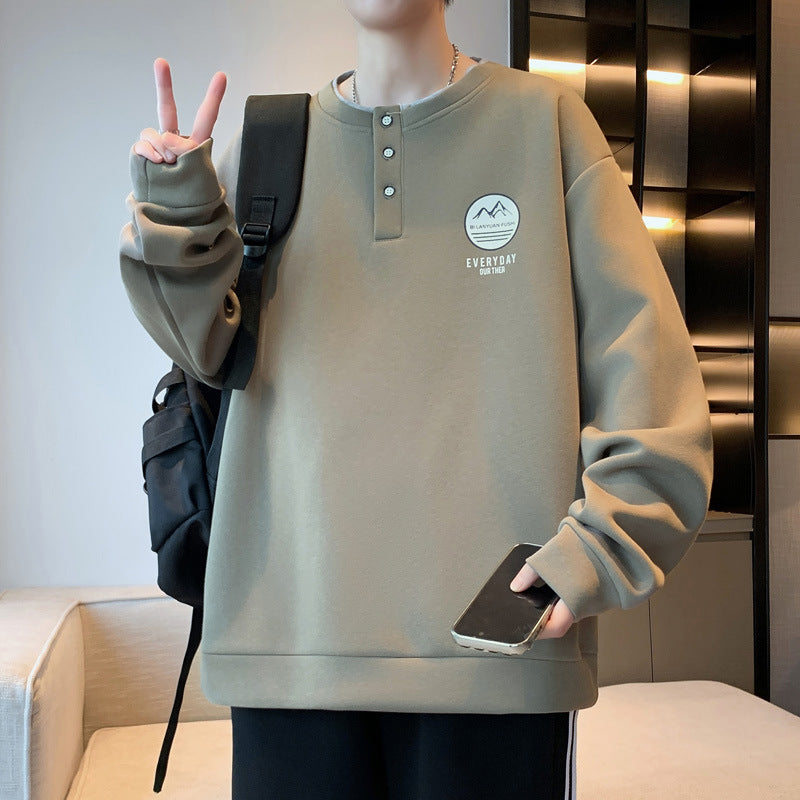 Herren Pullover Langarm Lässig mit Knopf Berlin Style - BerlinGlamour