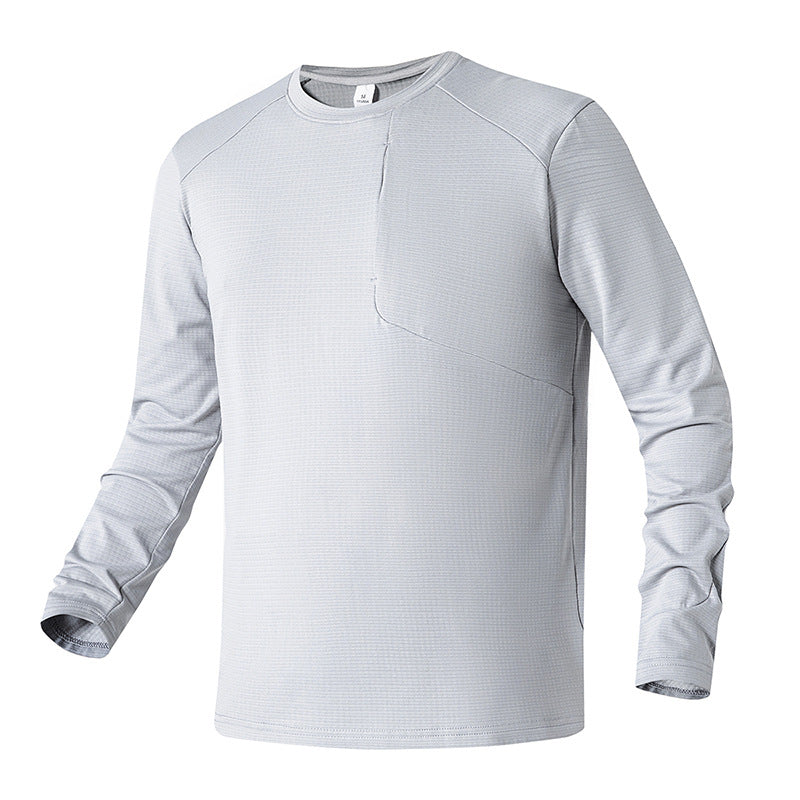 Herren Funktionslongsleeve Atmungsaktiv mit Tasche Sportlich