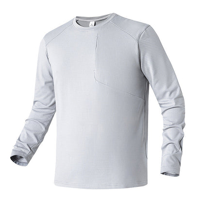 Herren Funktionslongsleeve Atmungsaktiv mit Tasche Sportlich