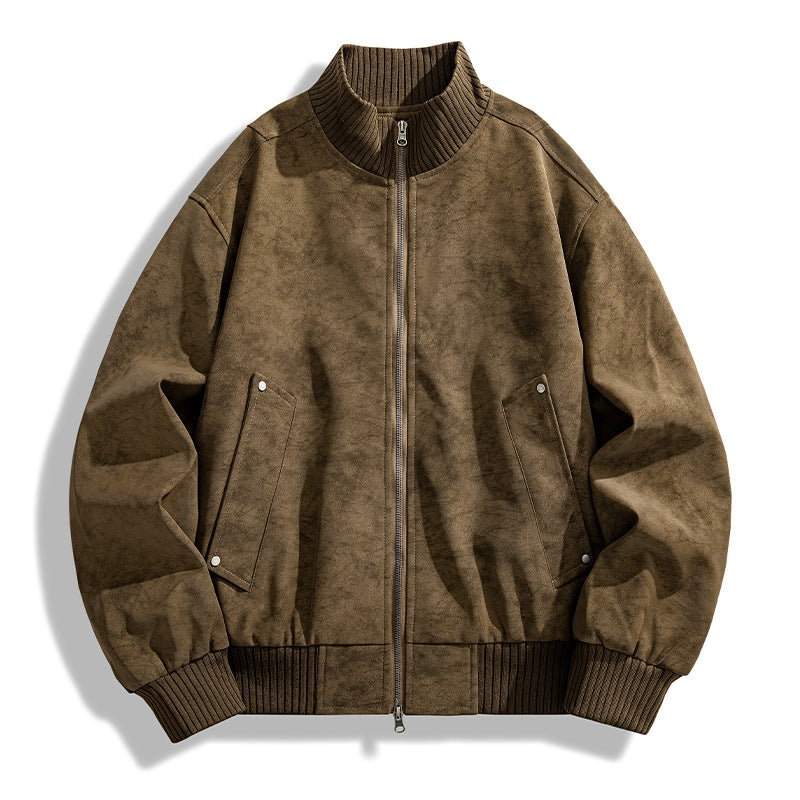 Herren Bomberjacke Modern Stylish mit Nappaleder Optik