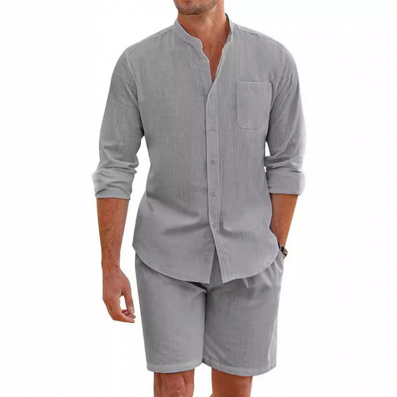 Leichtes Leinenhemd Herren Sommer mit passenden Shorts